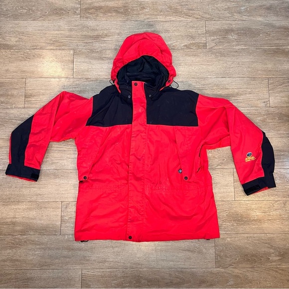 sportif outdoor Other - Red and Black Weather-Resistant Raincoat with Hood size Xl